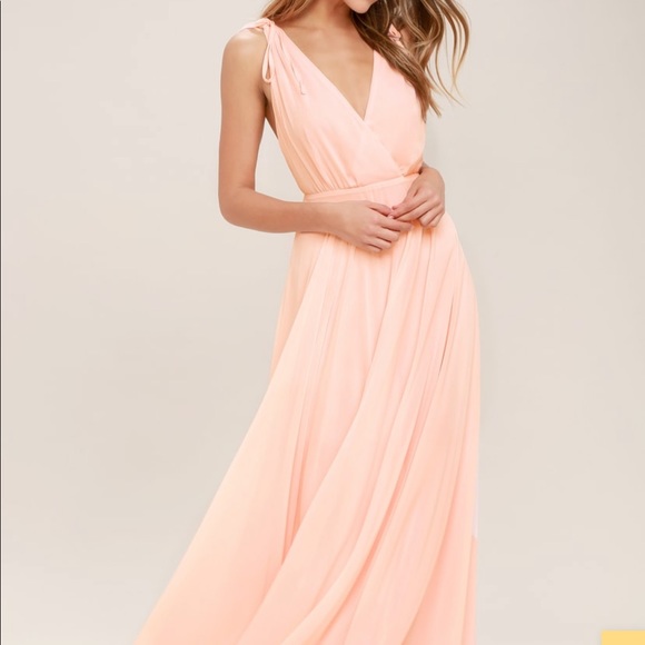 Blush Pink Backless Maxi Dress - Picture 2 of 3